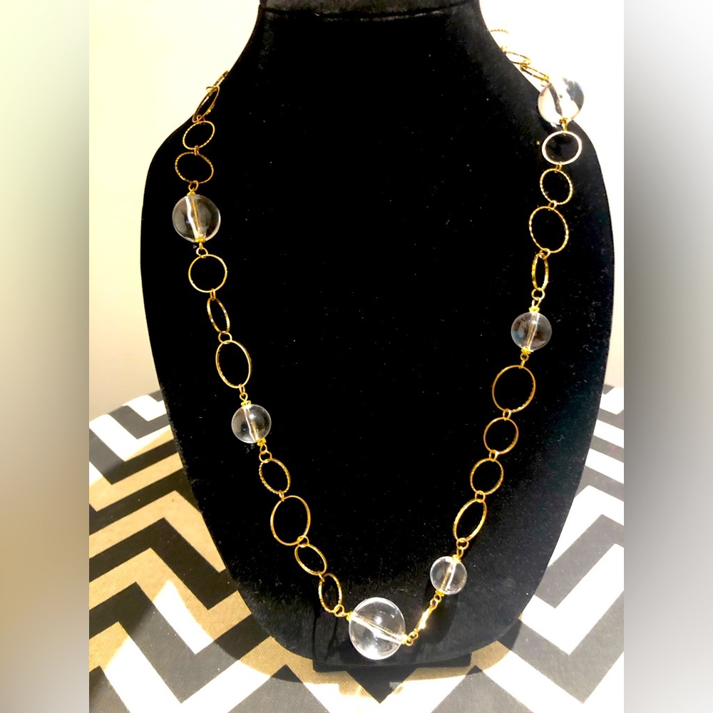 Clear beaded chain necklace
